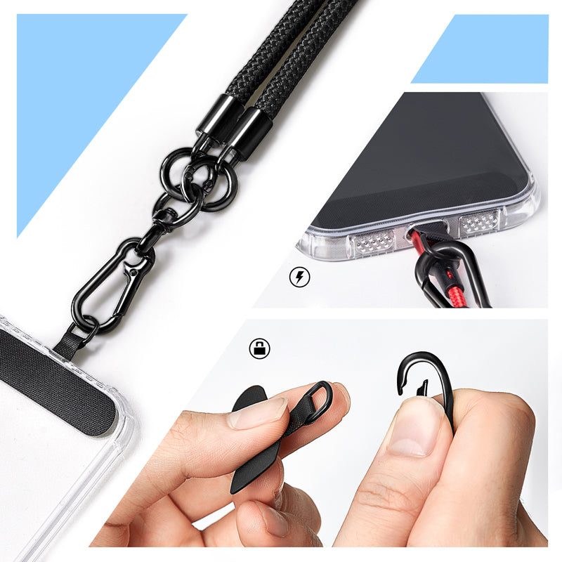 Phone Lanyard Neck  /  Wrist Strap Multifunctional Anti-Drop Cell Phone Rope with Detachable Metal Buckle