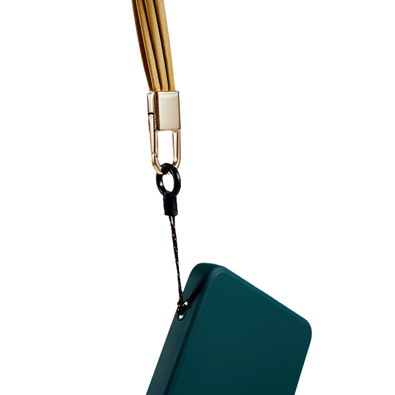 20cm Universal Cell Phone Case Hand Strap Wrist Lanyard Leather Strap for Name Tag / Keys