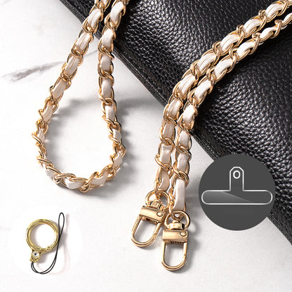 Purse Chain Strap 120cm Phone Crossbody Bag Chains Handbag Shoulder Leather Strap with Metal Buckles