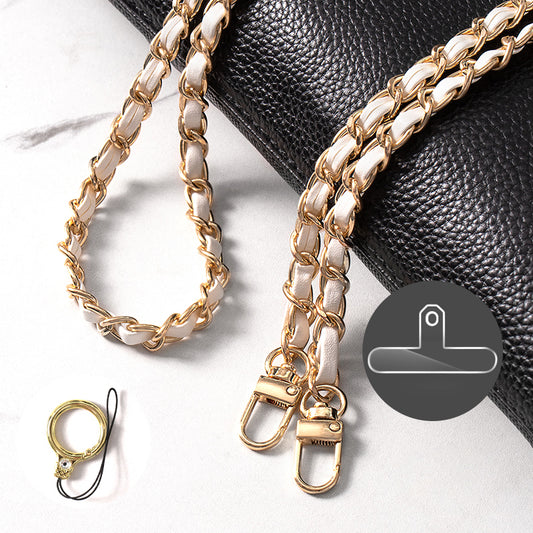 Purse Chain Strap 120cm Phone Crossbody Bag Chains Handbag Shoulder Leather Strap with Metal Buckles