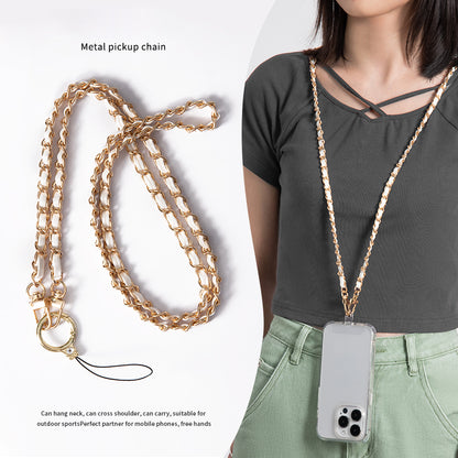 Purse Chain Strap 120cm Phone Crossbody Bag Chains Handbag Shoulder Leather Strap with Metal Buckles