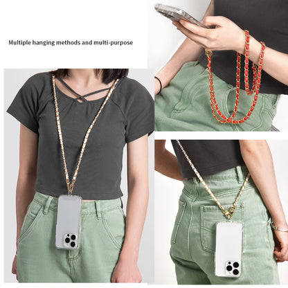 Purse Chain Strap 120cm Phone Crossbody Bag Chains Handbag Shoulder Leather Strap with Metal Buckles