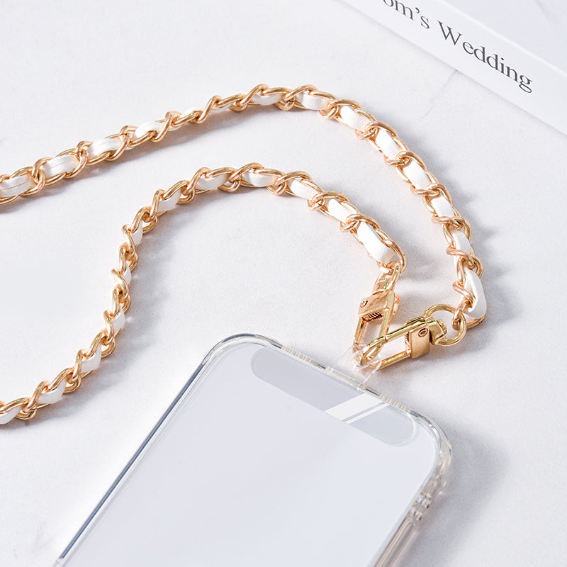 Purse Chain Strap 120cm Phone Crossbody Bag Chains Handbag Shoulder Leather Strap with Metal Buckles