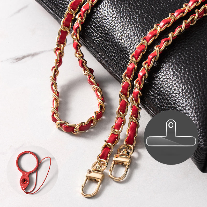Purse Chain Strap 120cm Phone Crossbody Bag Chains Handbag Shoulder Leather Strap with Metal Buckles