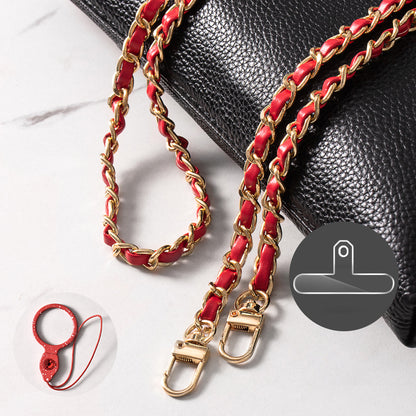 Purse Chain Strap 120cm Phone Crossbody Bag Chains Handbag Shoulder Leather Strap with Metal Buckles