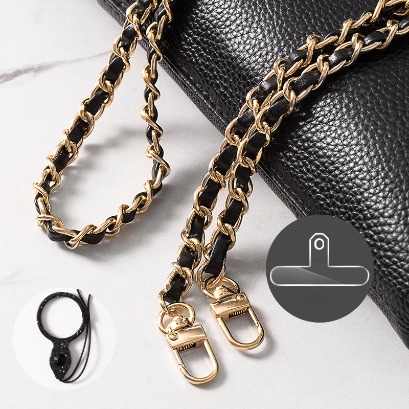 Purse Chain Strap 120cm Phone Crossbody Bag Chains Handbag Shoulder Leather Strap with Metal Buckles