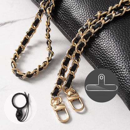 Purse Chain Strap 120cm Phone Crossbody Bag Chains Handbag Shoulder Leather Strap with Metal Buckles