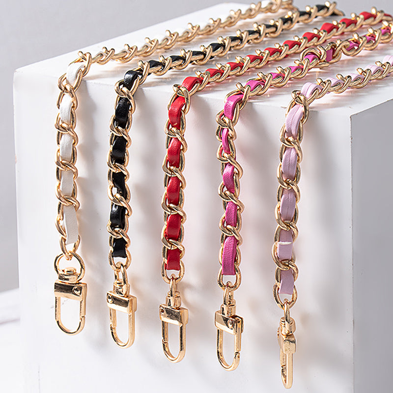 Purse Chain Strap 120cm Phone Crossbody Bag Chains Handbag Shoulder Leather Strap with Metal Buckles
