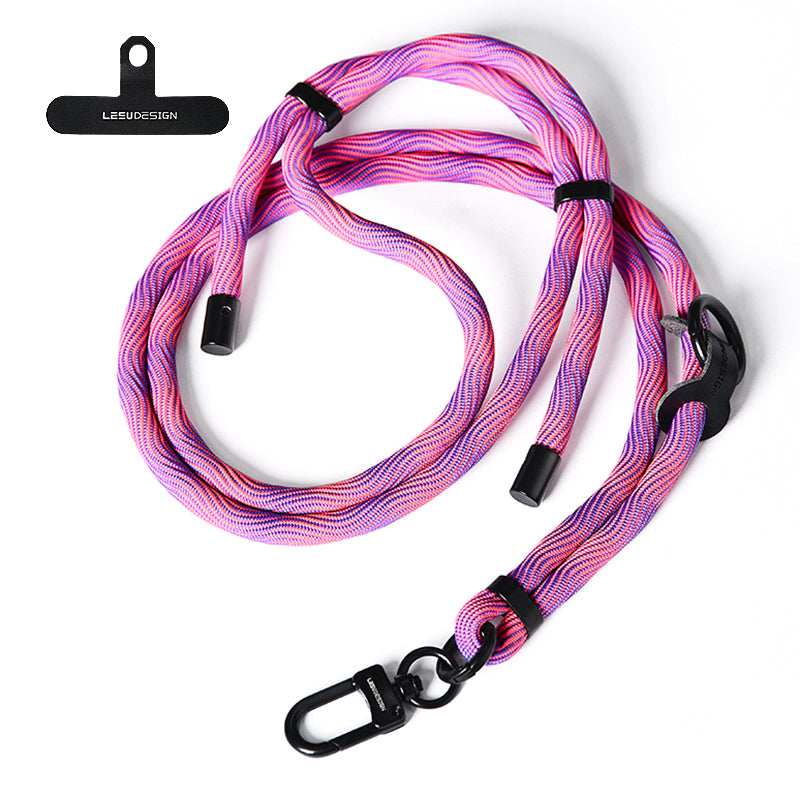 160cm Cell Phone Lanyard Crossbody Phone Neck Shoulder Strap Adjustable Polyester Rope with Patch