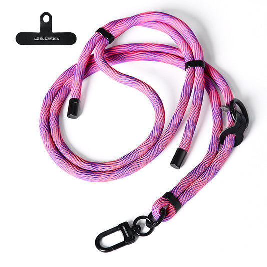 160cm Cell Phone Lanyard Crossbody Phone Neck Shoulder Strap Adjustable Polyester Rope with Patch