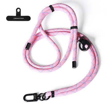 160cm Cell Phone Lanyard Crossbody Phone Neck Shoulder Strap Adjustable Polyester Rope with Patch