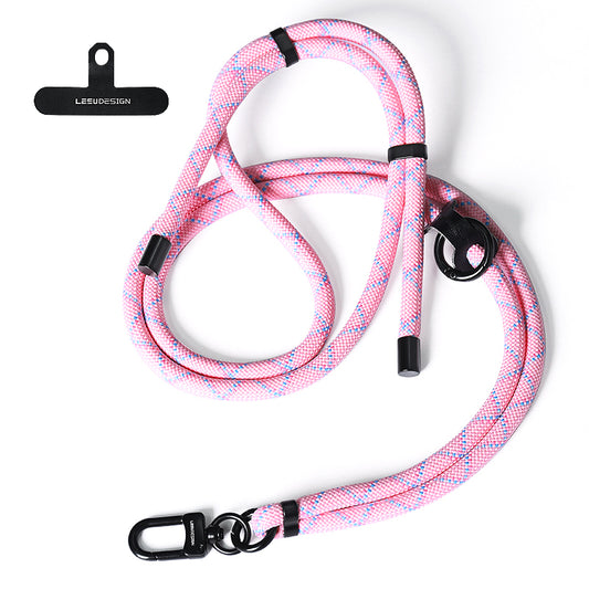 160cm Cell Phone Lanyard Crossbody Phone Neck Shoulder Strap Adjustable Polyester Rope with Patch