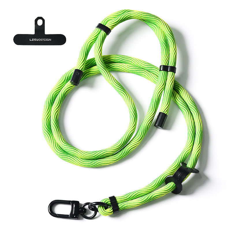 160cm Cell Phone Lanyard Crossbody Phone Neck Shoulder Strap Adjustable Polyester Rope with Patch