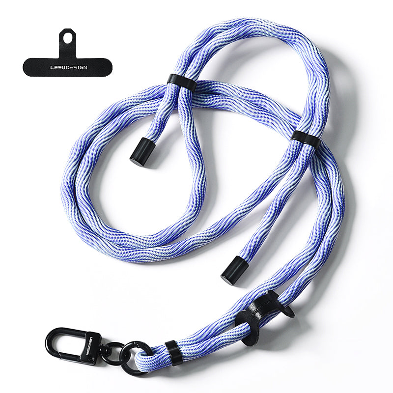 160cm Cell Phone Lanyard Crossbody Phone Neck Shoulder Strap Adjustable Polyester Rope with Patch