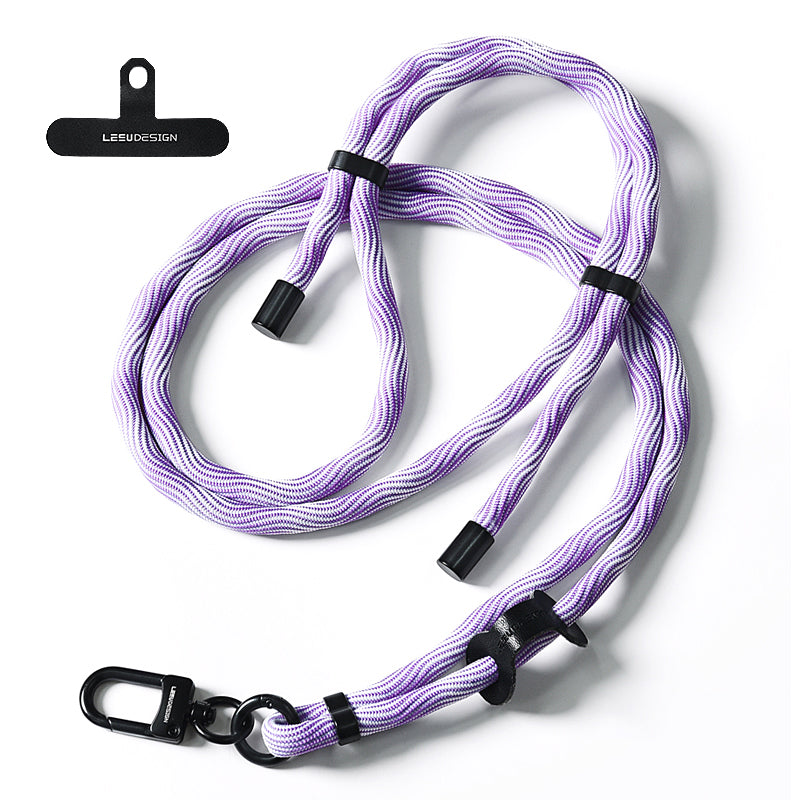 160cm Cell Phone Lanyard Crossbody Phone Neck Shoulder Strap Adjustable Polyester Rope with Patch