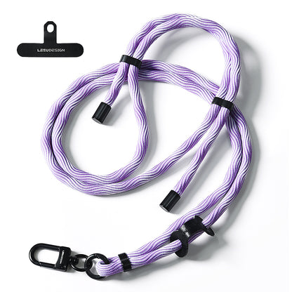 160cm Cell Phone Lanyard Crossbody Phone Neck Shoulder Strap Adjustable Polyester Rope with Patch