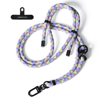 160cm Cell Phone Lanyard Crossbody Phone Neck Shoulder Strap Adjustable Polyester Rope with Patch