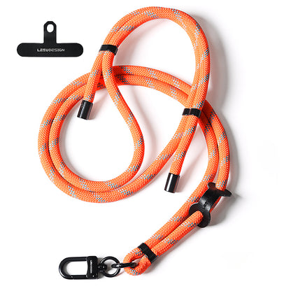 160cm Cell Phone Lanyard Crossbody Phone Neck Shoulder Strap Adjustable Polyester Rope with Patch