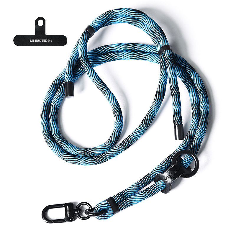 160cm Cell Phone Lanyard Crossbody Phone Neck Shoulder Strap Adjustable Polyester Rope with Patch
