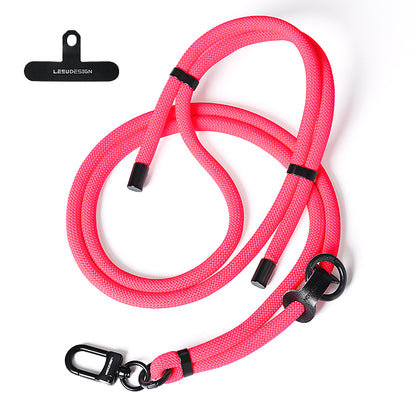 160cm Cell Phone Lanyard Crossbody Phone Neck Shoulder Strap Adjustable Polyester Rope with Patch