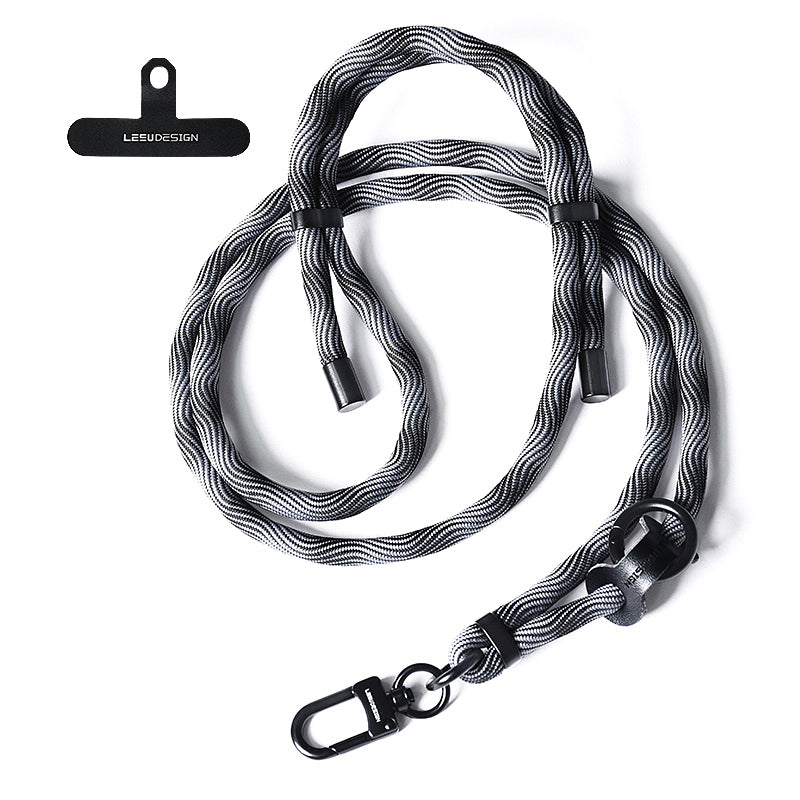 160cm Cell Phone Lanyard Crossbody Phone Neck Shoulder Strap Adjustable Polyester Rope with Patch