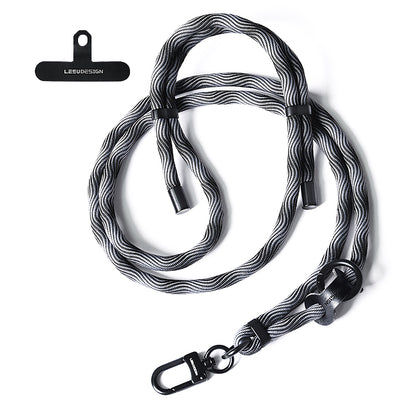 160cm Cell Phone Lanyard Crossbody Phone Neck Shoulder Strap Adjustable Polyester Rope with Patch