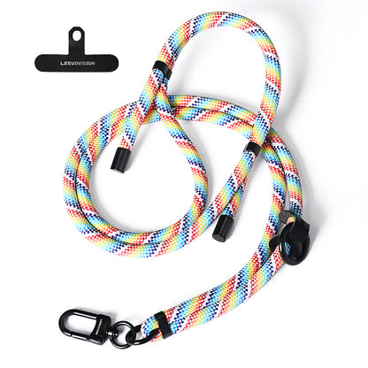 160cm Cell Phone Lanyard Crossbody Phone Neck Shoulder Strap Adjustable Polyester Rope with Patch