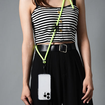 160cm Cell Phone Lanyard Crossbody Phone Neck Shoulder Strap Adjustable Polyester Rope with Patch