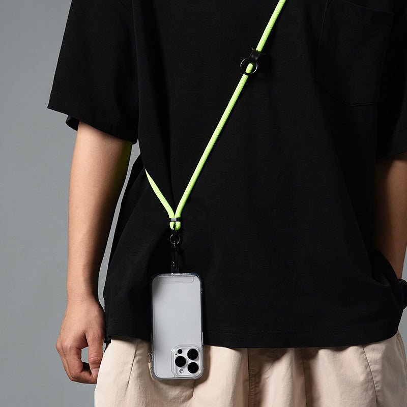 160cm Cell Phone Lanyard Crossbody Phone Neck Shoulder Strap Adjustable Polyester Rope with Patch