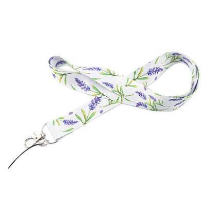 Flower Pattern Phone Lanyard Nylon Strap Keychain ID Holder Keyring for Phones Bags Keys