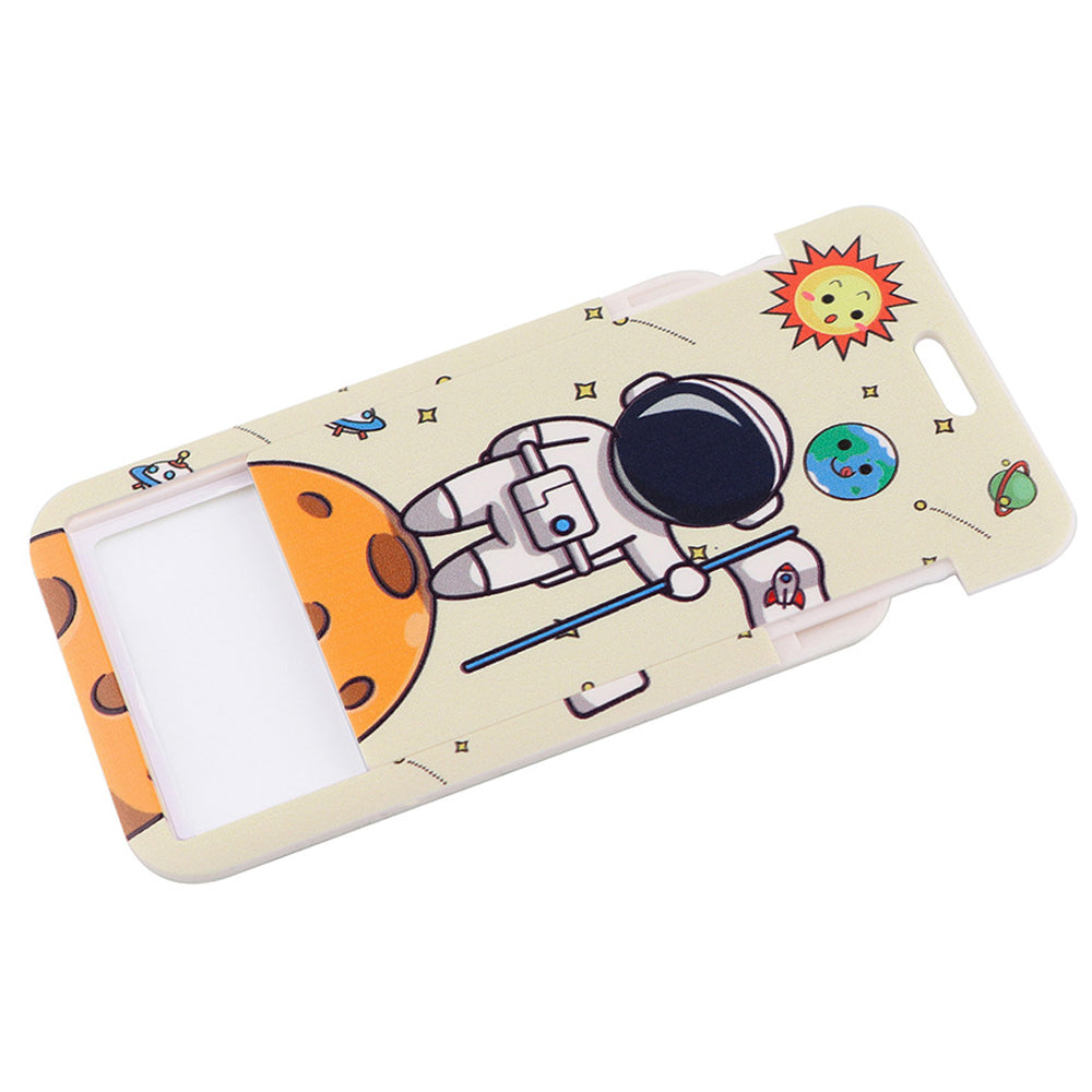 Phone Lanyard with Badge Holder Moon Planet Astronauts Keychain Neck Lanyard Strap ID Holder