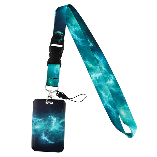 Starry Sky Series Neck Lanyard with ID Badge Holder Keychains Cell Phone Strap for School Office
