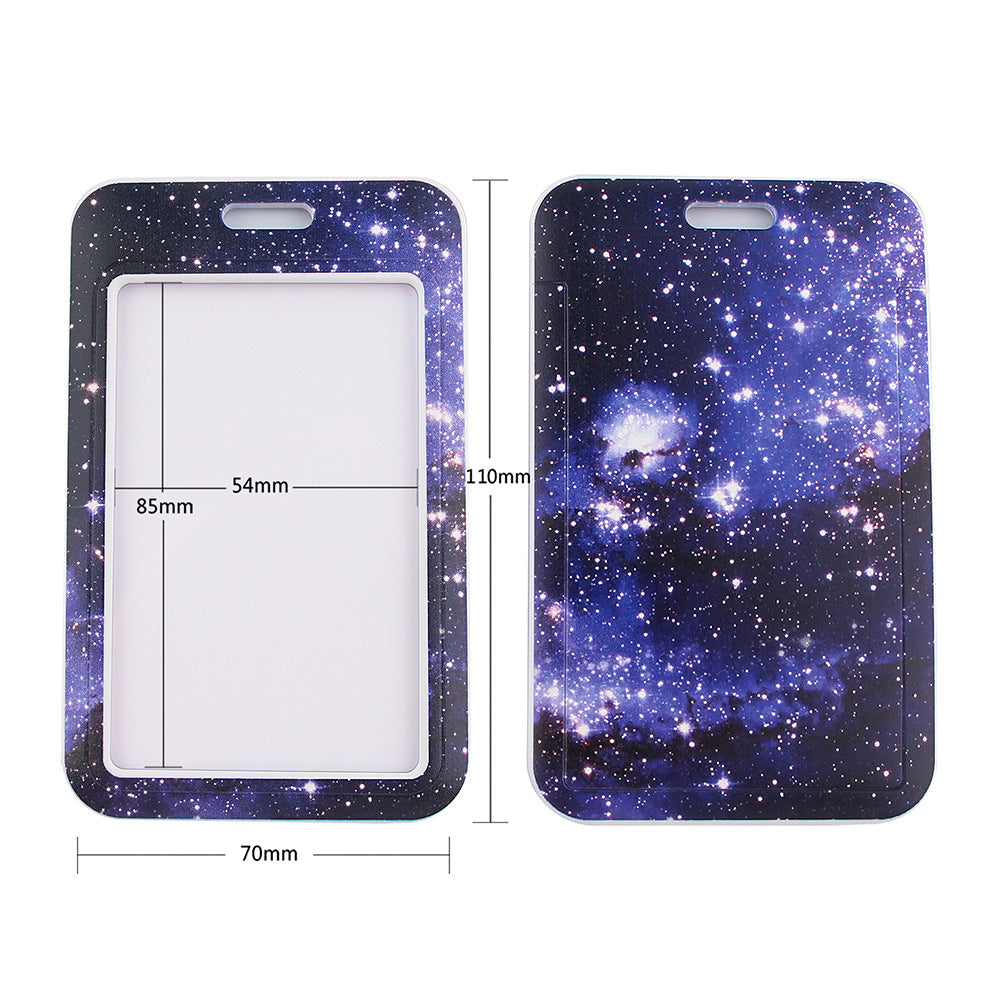 Starry Sky Series Neck Lanyard with ID Badge Holder Keychains Cell Phone Strap for School Office