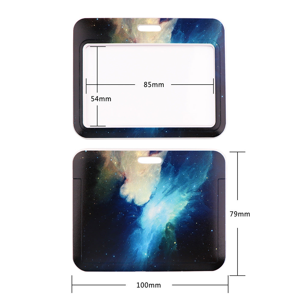 Starry Sky Series Neck Lanyard with ID Badge Holder Keychains Cell Phone Strap for School Office