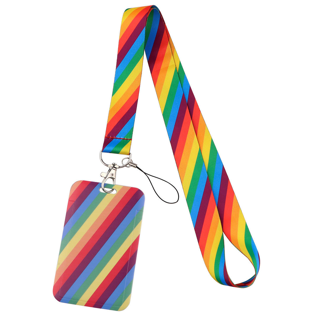 Universal Phone Lanyard Keychain with ID Badge Holder Heart Pattern Neck Strap for Student, Nurse, Teacher