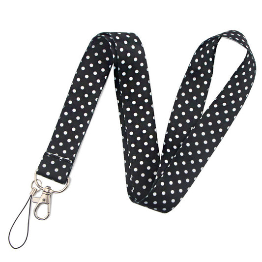 Universal Cell Phone Lanyard Dot Pattern Nylon Neck Strap Shoulder Strap for Key Chain, ID Badge