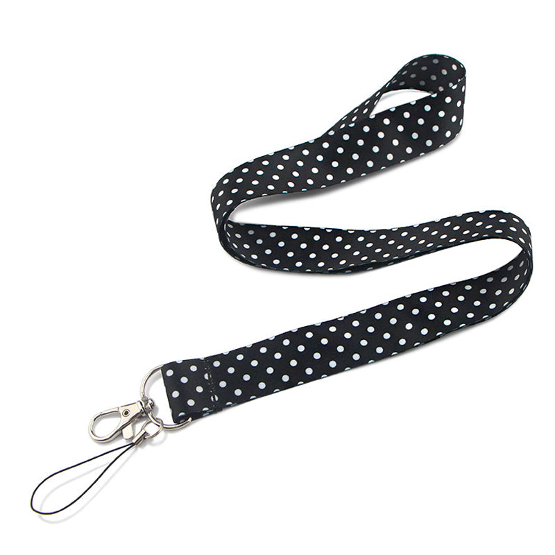 Universal Cell Phone Lanyard Dot Pattern Nylon Neck Strap Shoulder Strap for Key Chain, ID Badge