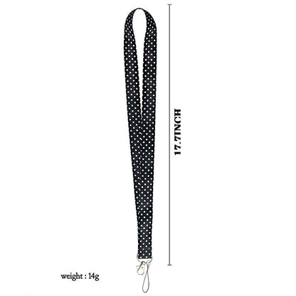 Universal Cell Phone Lanyard Dot Pattern Nylon Neck Strap Shoulder Strap for Key Chain, ID Badge
