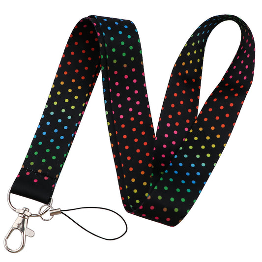 Universal Cell Phone Lanyard Dot Pattern Nylon Neck Strap Shoulder Strap for Key Chain, ID Badge