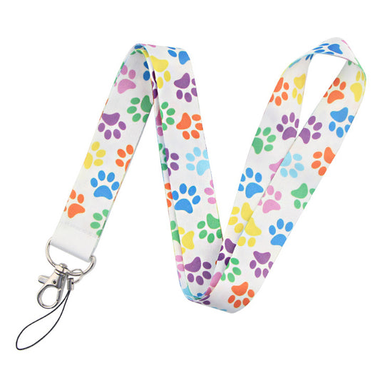 Cell Phone Lanyard Dog Paws Pattern Nylon Neck Hanging Shoulder Strap for Phone Cases, ID Badges, Cameras