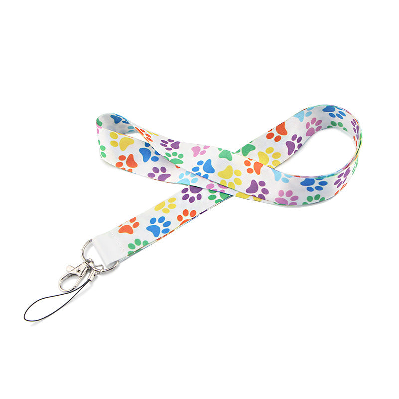 Cell Phone Lanyard Dog Paws Pattern Nylon Neck Hanging Shoulder Strap for Phone Cases, ID Badges, Cameras