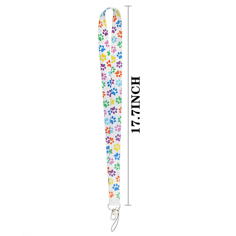 Cell Phone Lanyard Dog Paws Pattern Nylon Neck Hanging Shoulder Strap for Phone Cases, ID Badges, Cameras