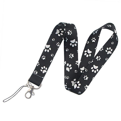 Cell Phone Lanyard Dog Paws Pattern Nylon Neck Hanging Shoulder Strap for Phone Cases, ID Badges, Cameras