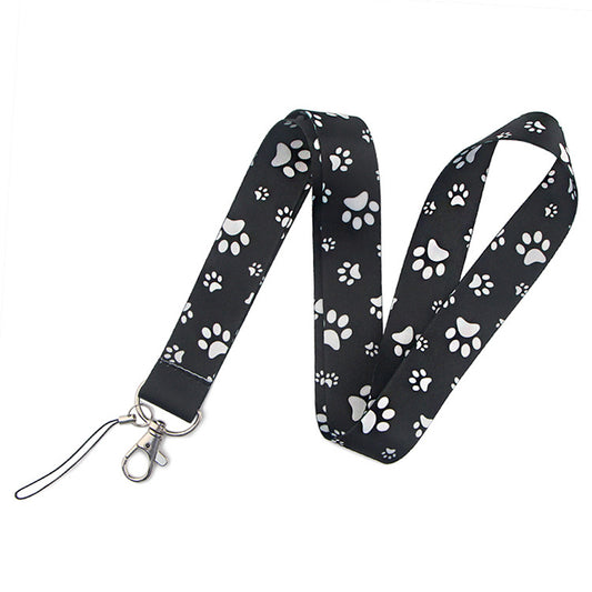 Cell Phone Lanyard Dog Paws Pattern Nylon Neck Hanging Shoulder Strap for Phone Cases, ID Badges, Cameras