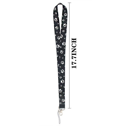 Cell Phone Lanyard Dog Paws Pattern Nylon Neck Hanging Shoulder Strap for Phone Cases, ID Badges, Cameras