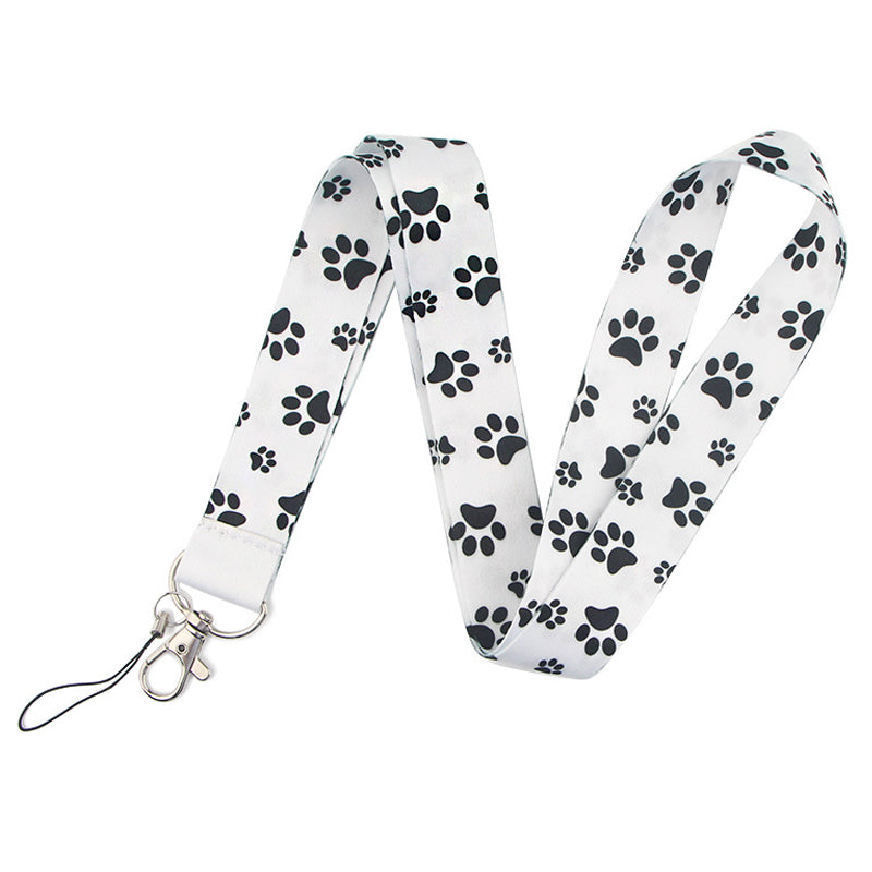 Cell Phone Lanyard Dog Paws Pattern Nylon Neck Hanging Shoulder Strap for Phone Cases, ID Badges, Cameras