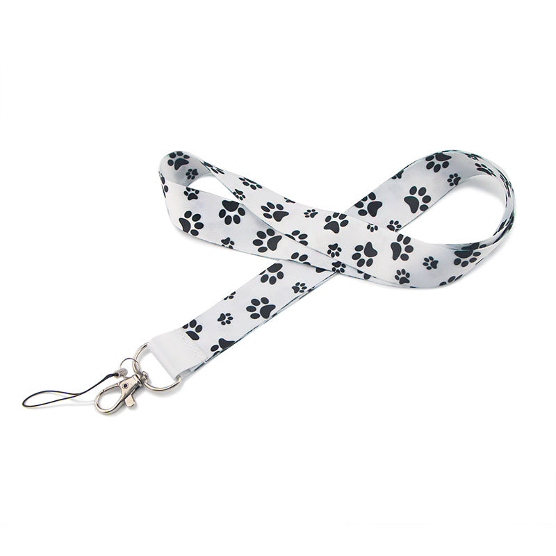 Cell Phone Lanyard Dog Paws Pattern Nylon Neck Hanging Shoulder Strap for Phone Cases, ID Badges, Cameras
