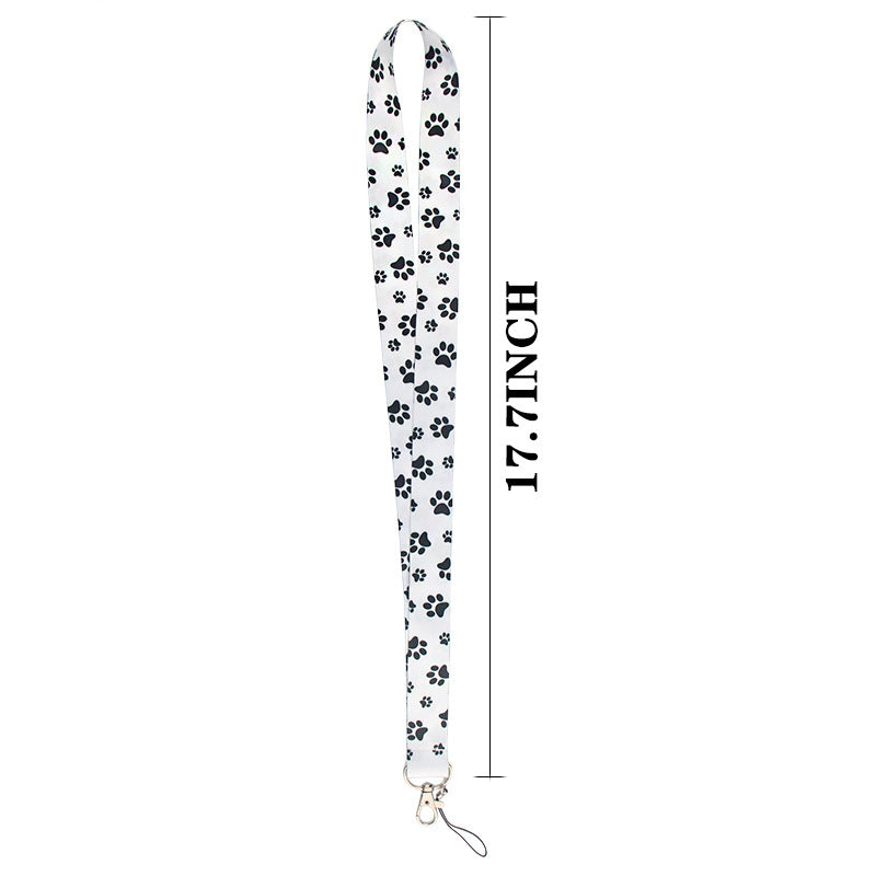 Cell Phone Lanyard Dog Paws Pattern Nylon Neck Hanging Shoulder Strap for Phone Cases, ID Badges, Cameras