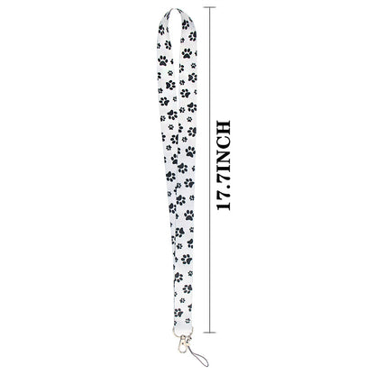 Cell Phone Lanyard Dog Paws Pattern Nylon Neck Hanging Shoulder Strap for Phone Cases, ID Badges, Cameras