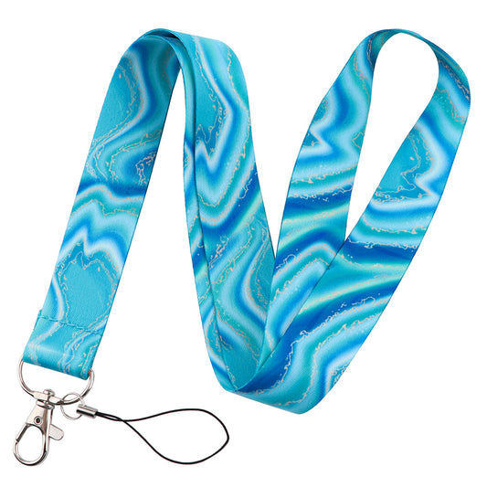 Marble Pattern Phone Lanyard Nylon Key Chain Strap Phone Neck Shoulder Rope for Phone Case ID Badges Card Camera